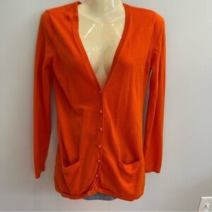 Vineyard Vines Orange Button Down Cardigan Women’s XS Fall Halloween Marino Wool